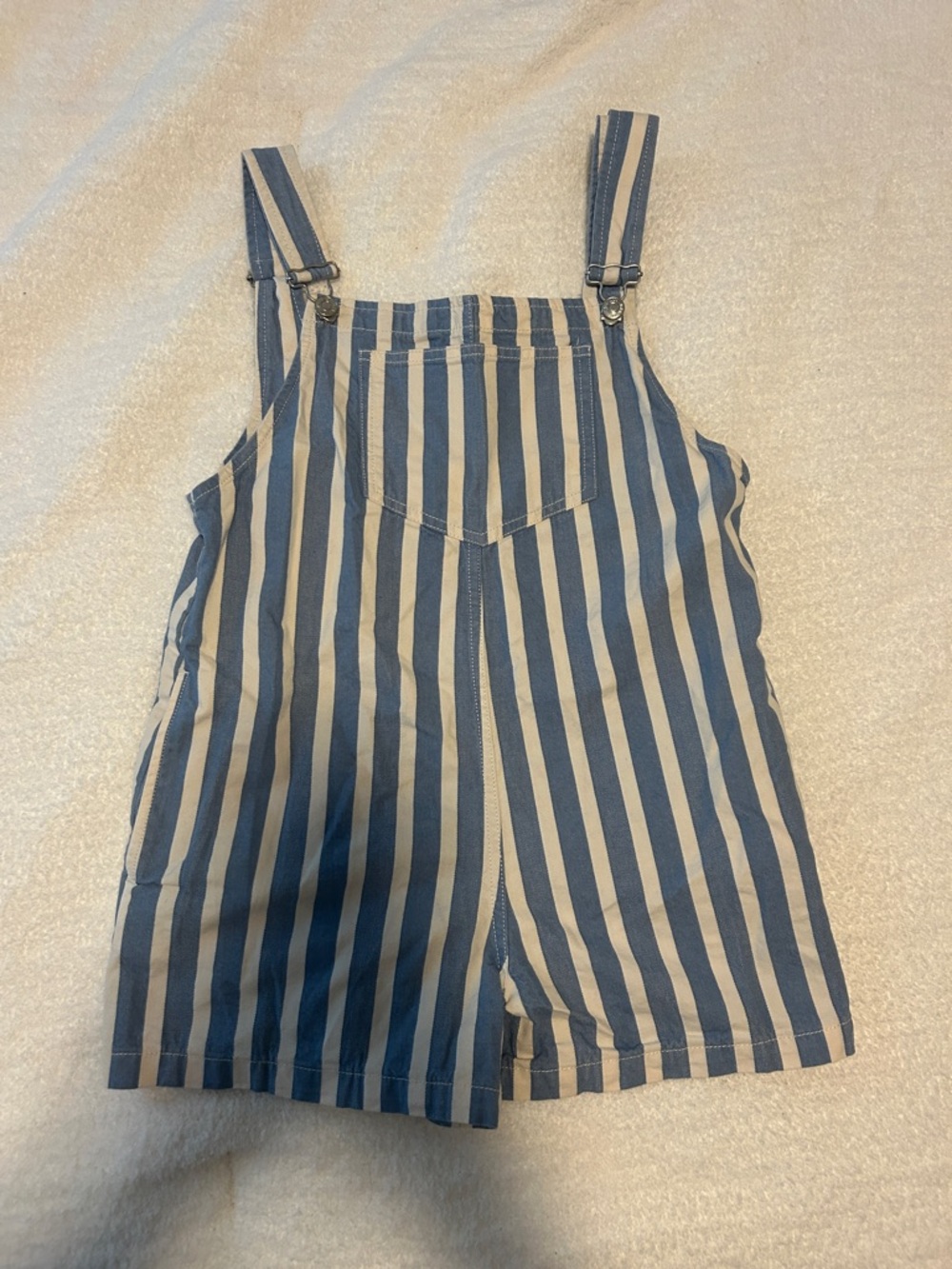 Zara Striped Blue and White Short Overalls